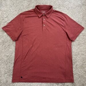 UNTUCKit Polo Shirt Mens Large Red Heather Performance Stretch Short Sleeve Golf